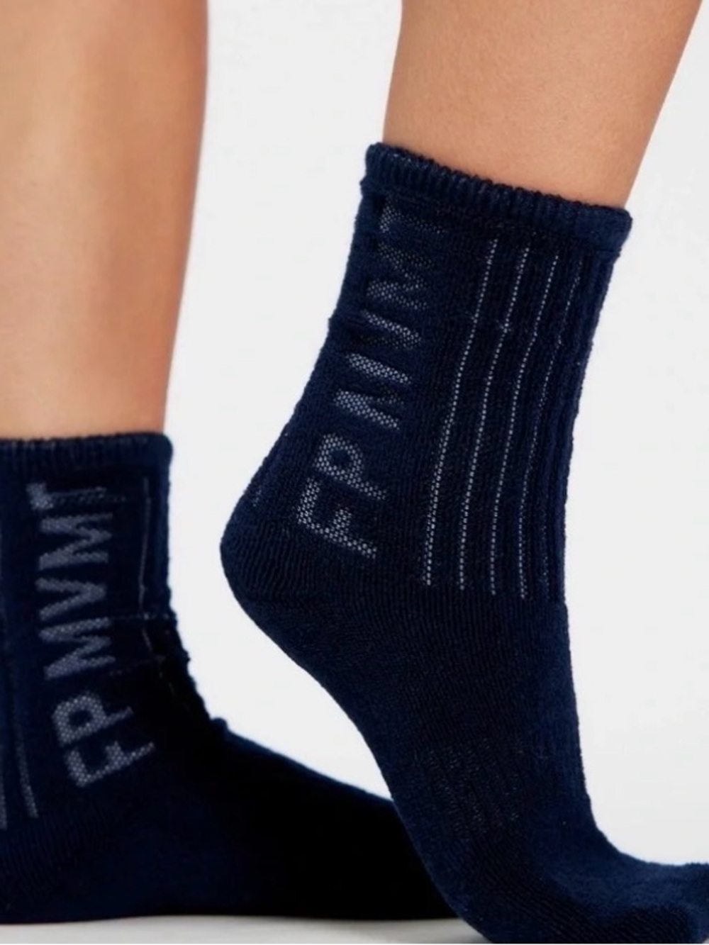 Free People Recovery Cotton Blend Terry Crew Socks. NWT. Midnight